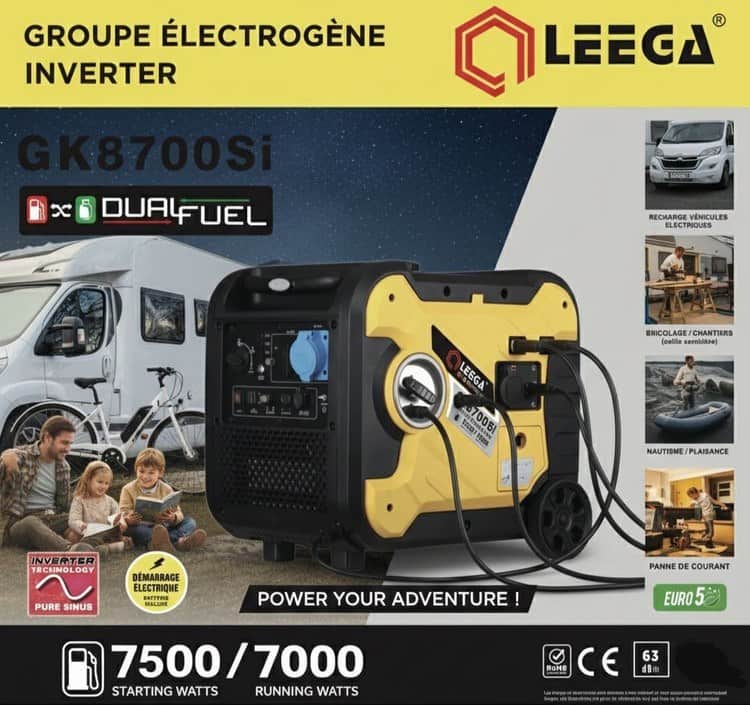 موتور برق 7.5 کیلووات دوگانه سوز سایلنت تک فاز ریموت استارت اینورتری لیگا مدل GK8700Si - تصویر 2