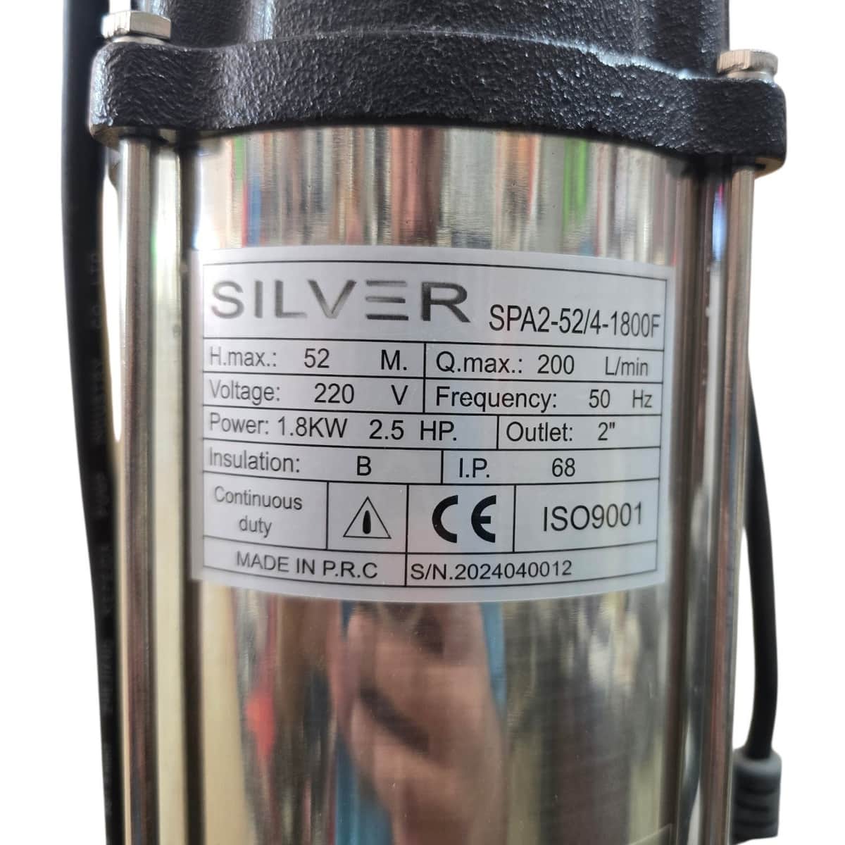 پمپ کف کش 2.5 اسب بخار 52 متری 2 اینچ فلوتردار سیلور مدل SPA2 52/4-1800F - تصویر 2