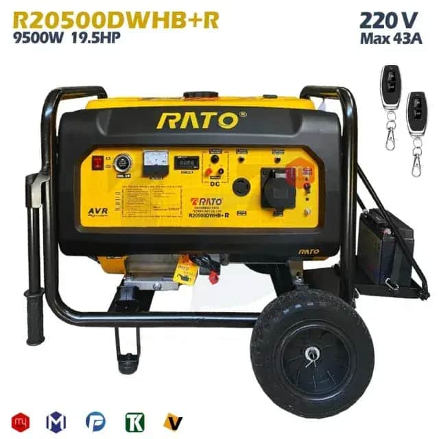 موتور برق 9.5 کیلووات بنزینی ریموت استارت راتو مدل R20500DWHB+R - تصویر 1