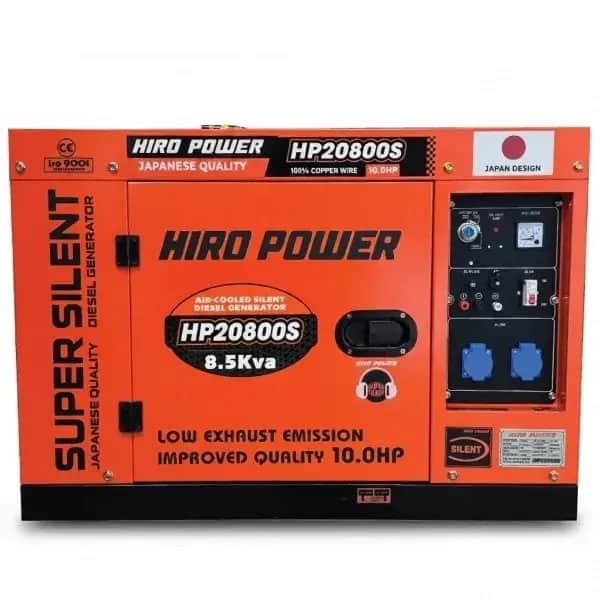 موتور برق 8.5 کیلووات دیزلی تکفاز سایلنت اتوماتیک هیرو پاور مدل HP20800S - تصویر 1