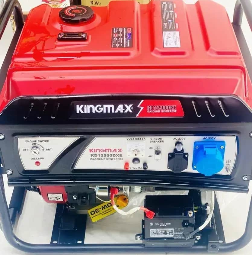 موتور برق 5.6 کیلووات (7 کاوا) بنزینی تکفاز استارتی کینگ مکس مدل KD125000 DXE - تصویر 1