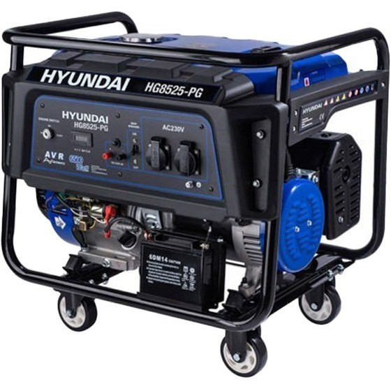 موتور برق 8.5 کیلووات بنزینی تکفاز استارتی هیوندای HG8525-PG
