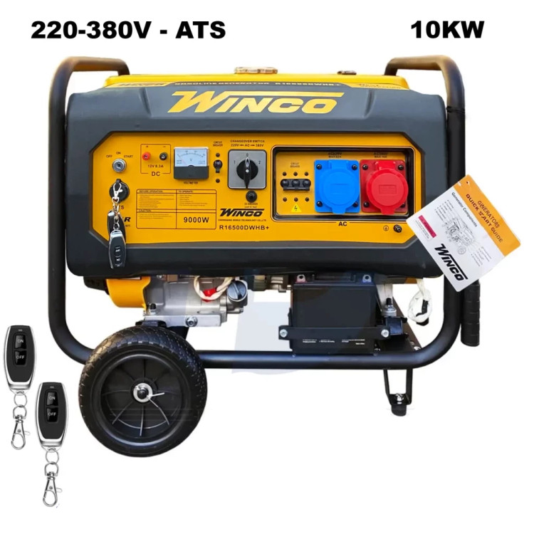 موتور برق ۱۰ کیلووات بنزینی سه فاز ریموت استارت وینکو مدل R16500DWHB