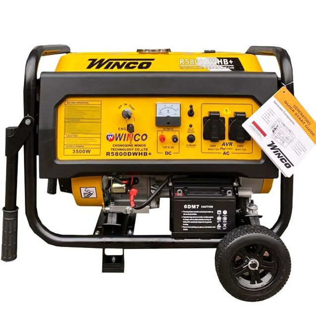 موتور برق 4 کیلووات بنزینی تک فاز ریموت استارت وینکو مدل R5800DWHB