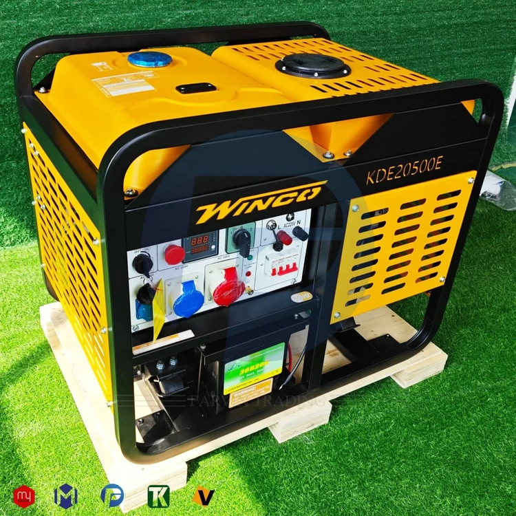 موتور برق ۲۰ کاوا (15 کیلووات) دیزلی سه فاز ریموت استارت وینکو مدل KDE20500E