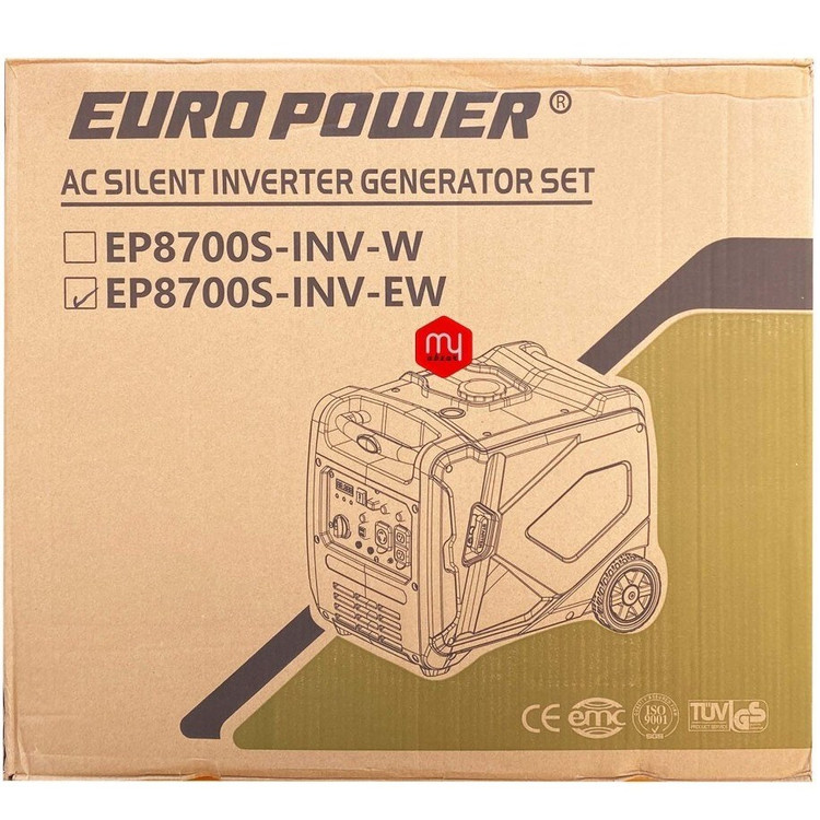 موتور برق 5 کیلووات بنزینی سایلنت اتک فاز هندلی اینورتر دار یورو پاور مدل EP8700S INV EW