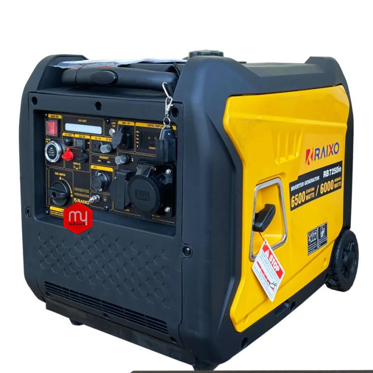 موتوربرق 6.5 کیلووات کیفی سایلنت سه گانه سوز اینورتر ریموت استارت راکسیو مدل RB7250ie+LPG