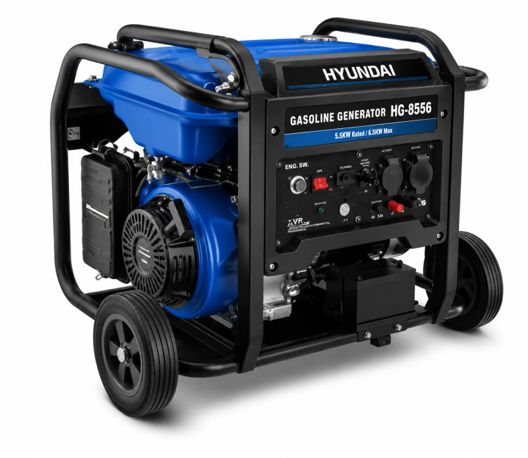 موتور برق ۶.۵ کیلووات ینزینی تکفاز ریموت استارتی هیوندا مدل HG-8556 PRo