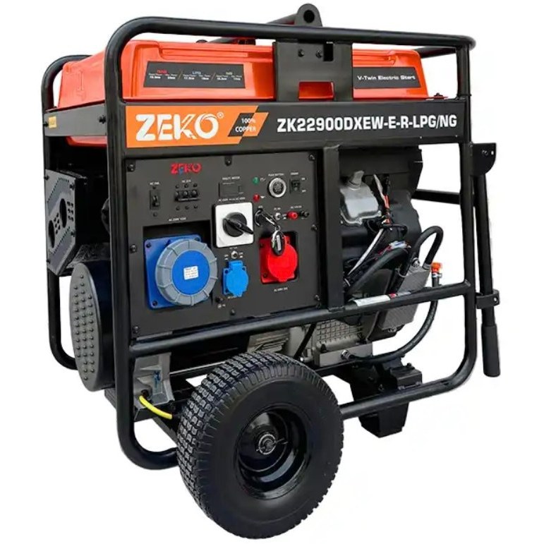 موتور برق  ۲۲ کاوا سه گانه سوز سه فاز ریموت استارت مدل ZK22900DXEW-E-R-LPG/NG