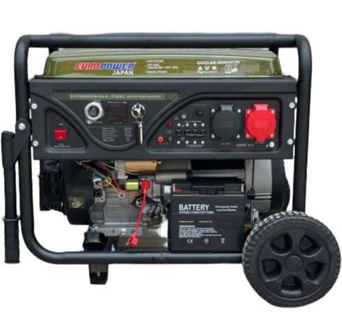 موتور برق 12 کیلووات سه گانه استارتی تک فاز یورو پاور EP29900DXEW-R-LPG&NG