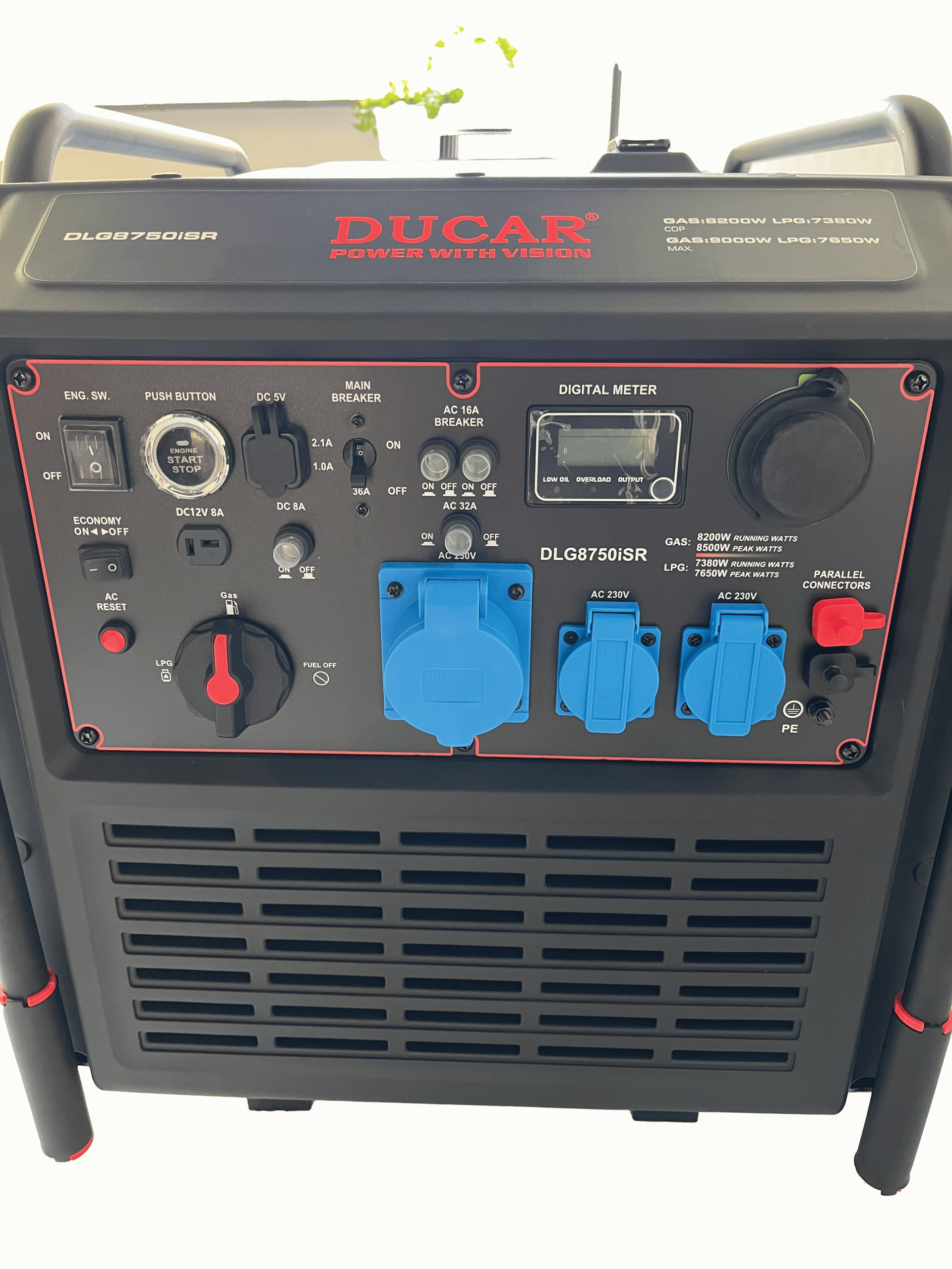 موتور برق  8.2 کیلوات تکفاز ریموت دار استارتی دوگانه سوز دوکار مدل DLG8750iSR