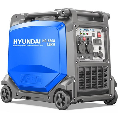 موتور برق 5.8 کیلووات بنزینی تکفاز ریموت استارت اینورتر هیوندای مدل HG-5808+ATS