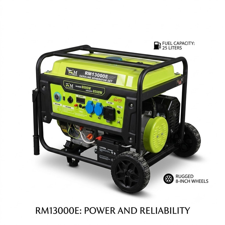 موتور برق ۸/۵ کیلووات بنزینی ریموت استارت رونی مدل RM13000E+ATS