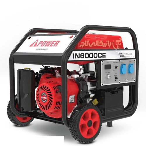 موتور برق 3.8 کیلووات بنزینی تک فاز استارتی AiPOWER مدل IN6000CE