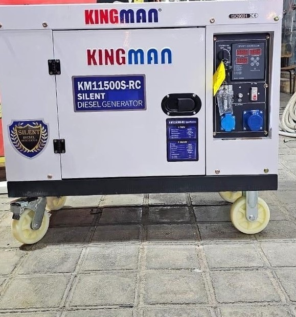 موتور برق 8 کیلووات دیزلی سایلنت تک فاز ریموت استارت کینگ من رنگ سفید مدل KM11500-RS