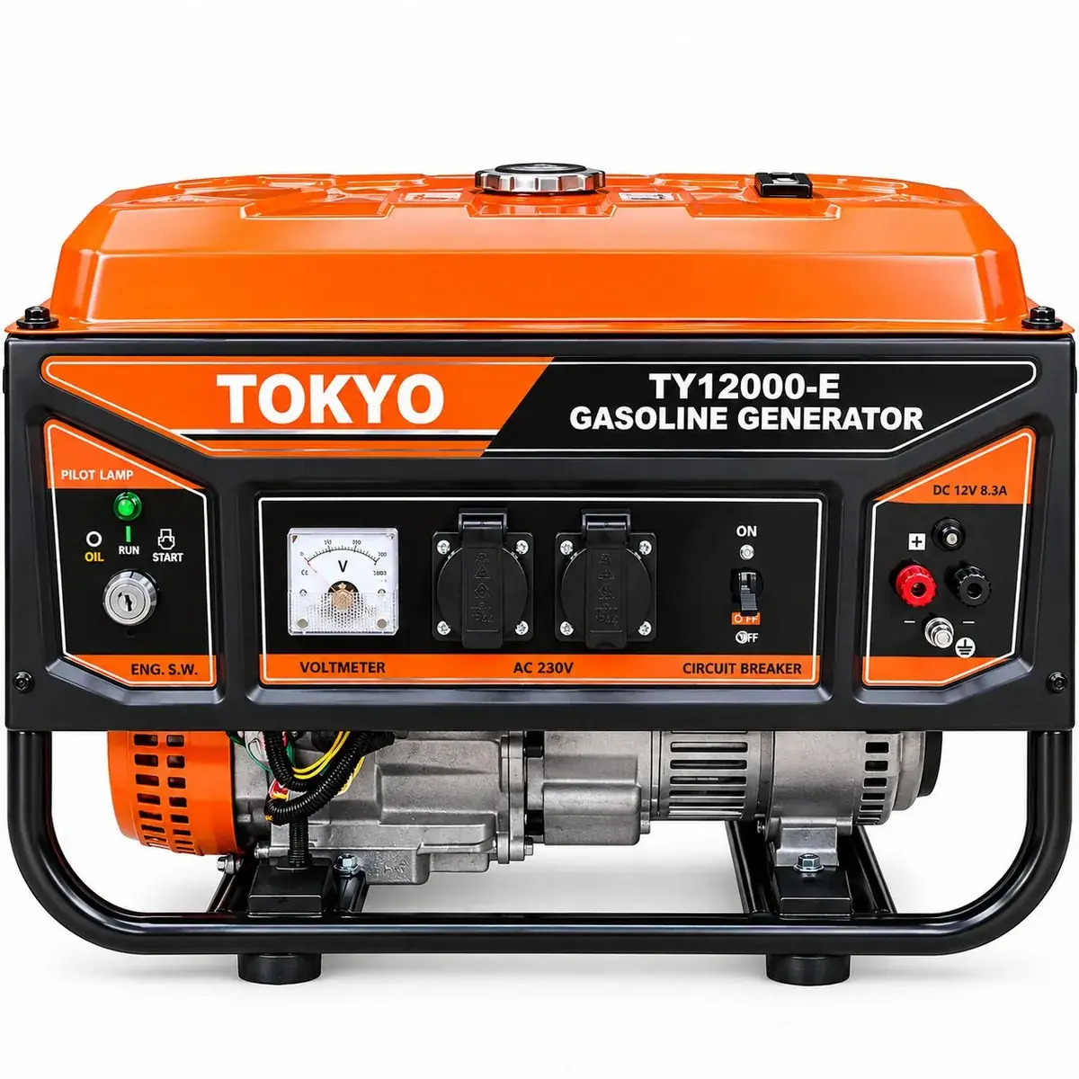 موتور برق بنزینی توکیو مدل TY12000E با پایه و دو چرخ
