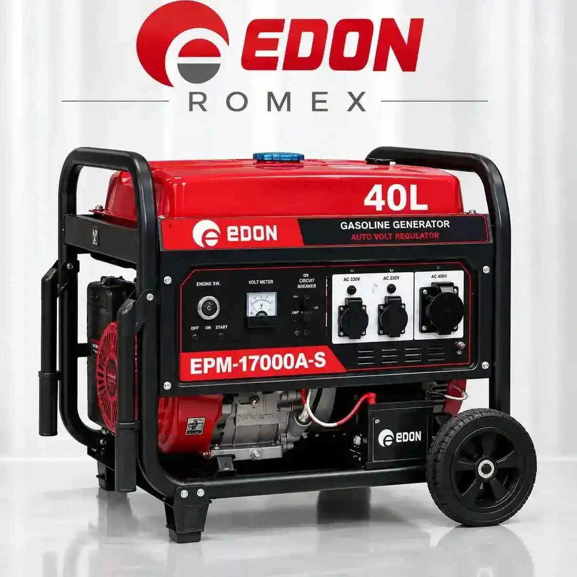 موتور برق ۱۵ کیلووات بنزینی تکفاز ریموت استارت ادون مدل EPM-17000A-S