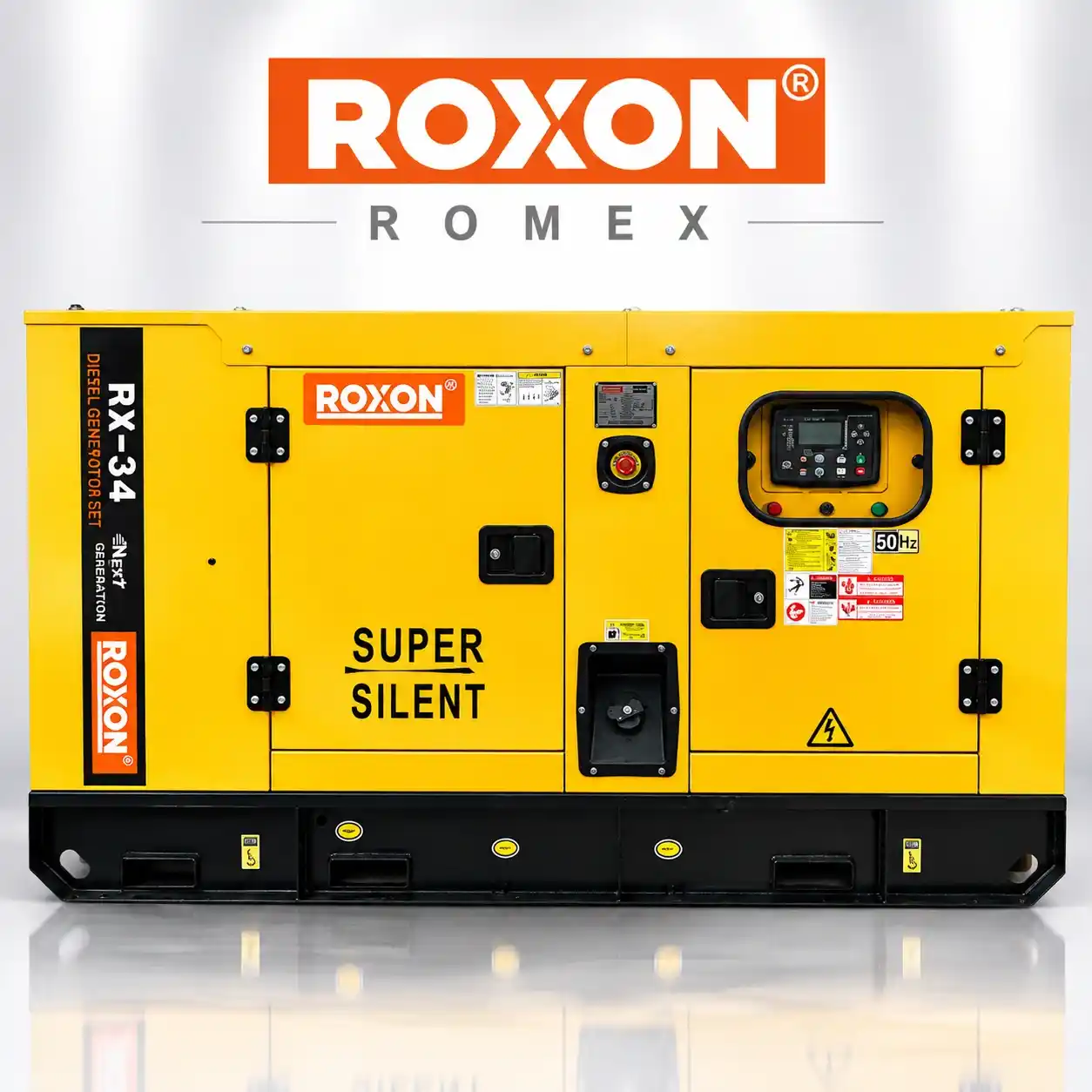 موتور برق 34 کیلووات دیزلی سایلنت سه فاز استارتی ATS راکسون, ROXON مدل RX-34